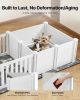 Dog Whelping Box, 73x38x19.7 in, Plastic Dog Whelping Pen with Adjustable Height Door, Puppy Playpen with Waterproof Pee Pad, Easy to Clean
