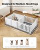 Dog Whelping Box, 73x38x19.7 in, Plastic Dog Whelping Pen with Adjustable Height Door, Puppy Playpen with Waterproof Pee Pad, Easy to Clean