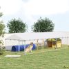 20' x 7.5' x 5' Dog Kennel Outdoor for Large Dogs with Waterproof Roof, Silver